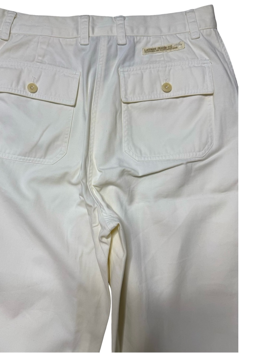 Lauren Jeans Co‎ Ralph Lauren White Cropped Pants Size 8 Wide Leg Nautical